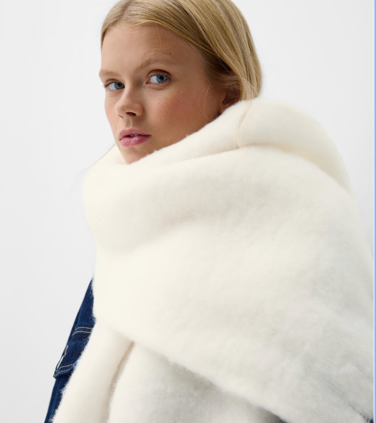 Écharpe à laine-blanche ultra-doux