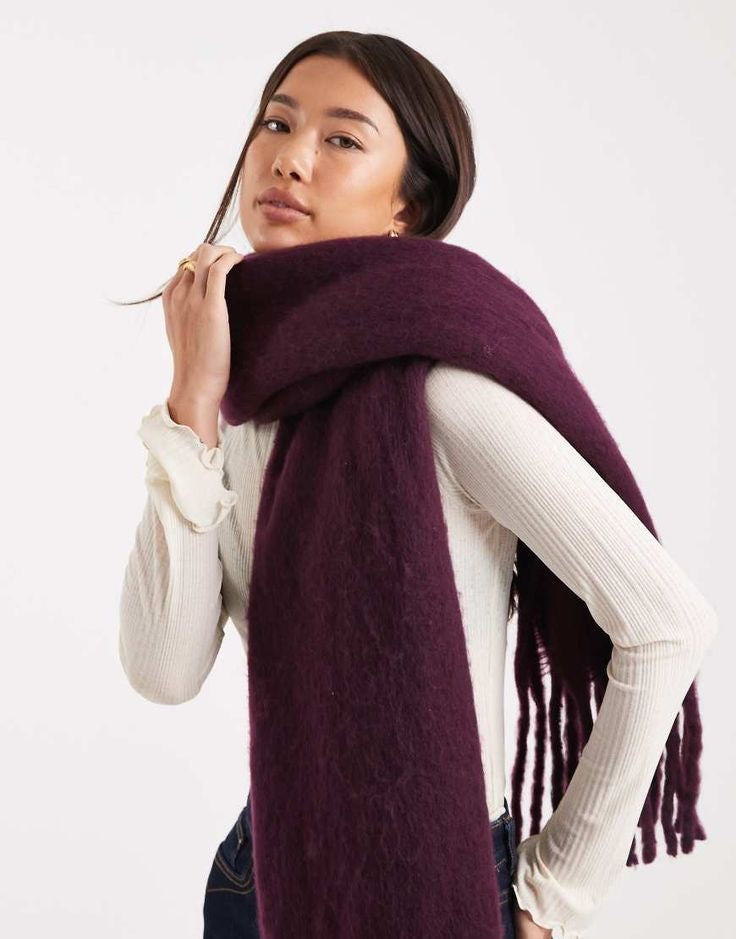 Écharpe en laine bordeaux ultra-douce|Scrafyshop chaleur & elegance pour l'hiver