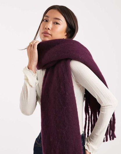 Écharpe en laine bordeaux ultra-douce|Scrafyshop chaleur & elegance pour l'hiver