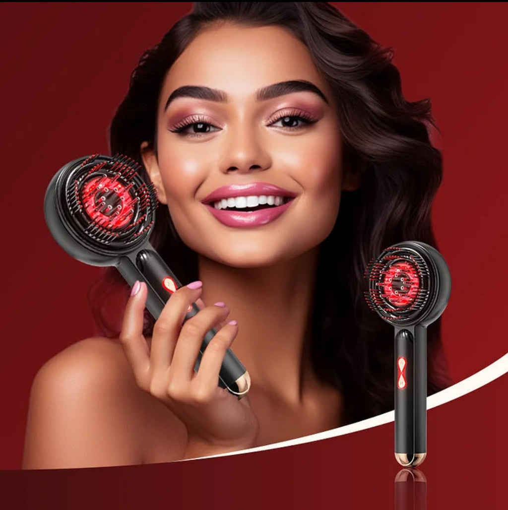 Peigne de Massage électrique à vibrations, thérapie à la lumière rouge, brosse de Massage pour la croissance des cheveux, Anti-perte de cheveux, applicateur d'huile liquide, soins capillaire