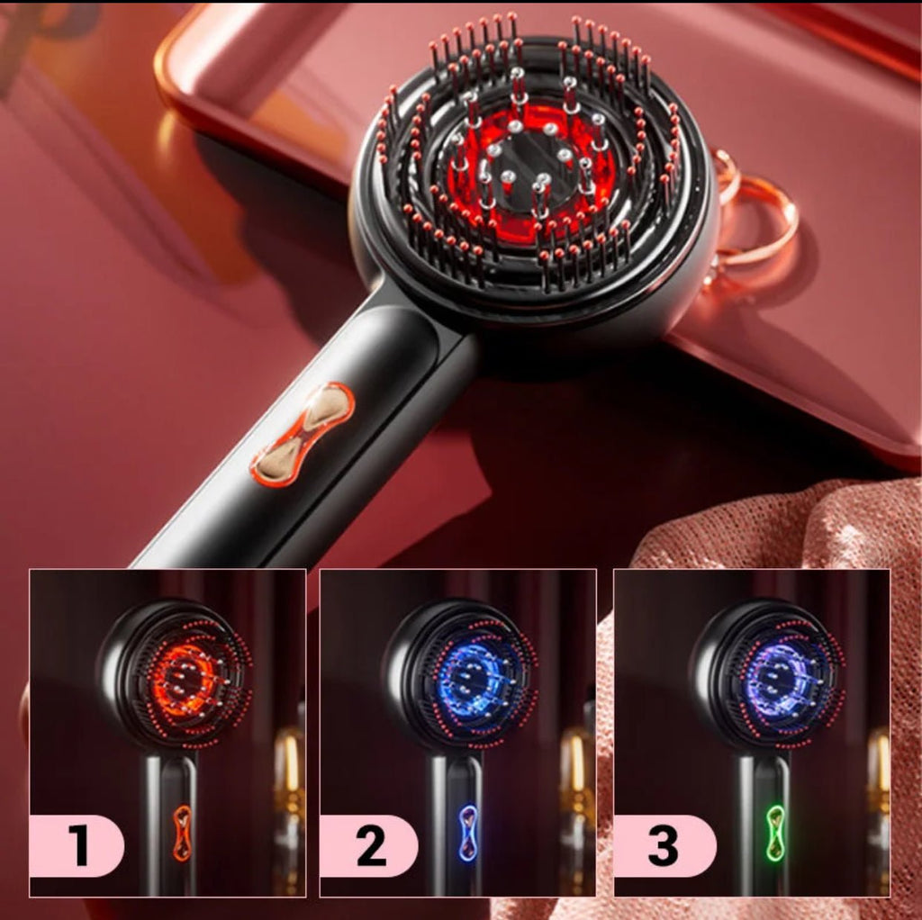 Peigne de Massage électrique à vibrations, thérapie à la lumière rouge, brosse de Massage pour la croissance des cheveux, Anti-perte de cheveux, applicateur d'huile liquide, soins capillaire